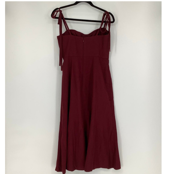 NEW Dessy Collection Size 6 Bustier Crepe Midi Dress Bow Straps $231 msrp I23-10 - Picture 4 of 10